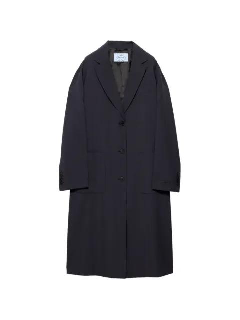 single-breasted light wool coat by PRADA