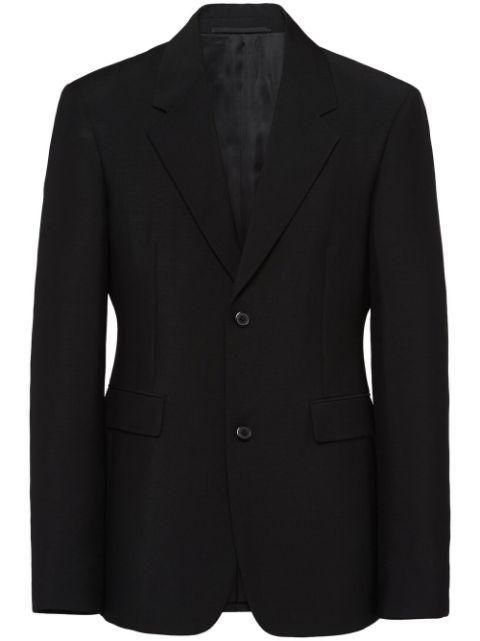 single-breasted mohair-wool blazer by PRADA