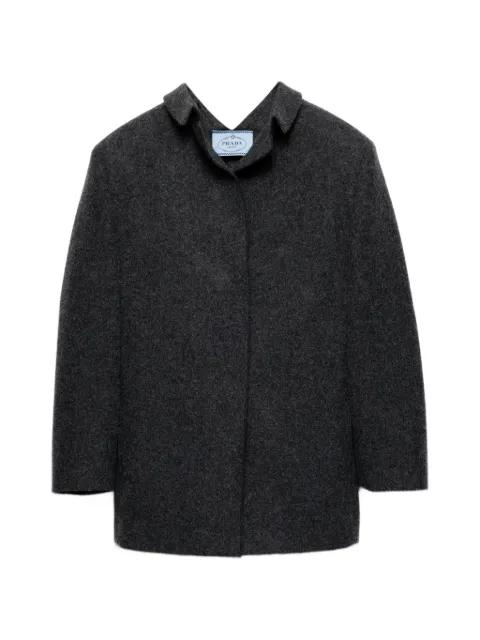 single-breasted shetland wool jacket by PRADA