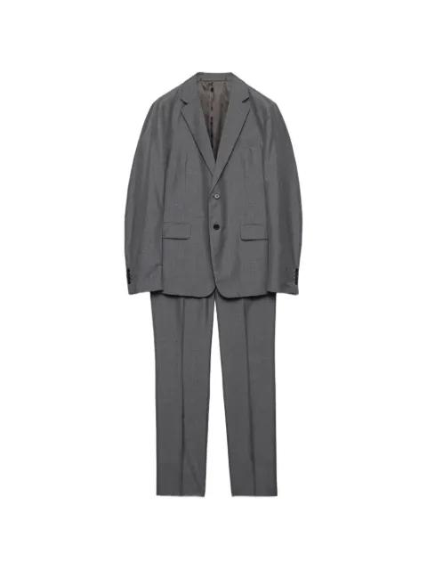 single-breasted silk suit by PRADA