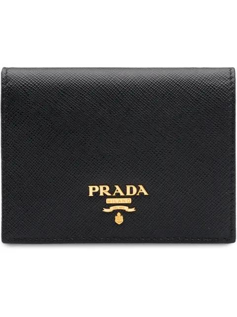 small logo-plaque folding wallet by PRADA