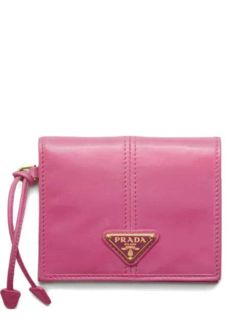small logo-plaque leather wallet by PRADA