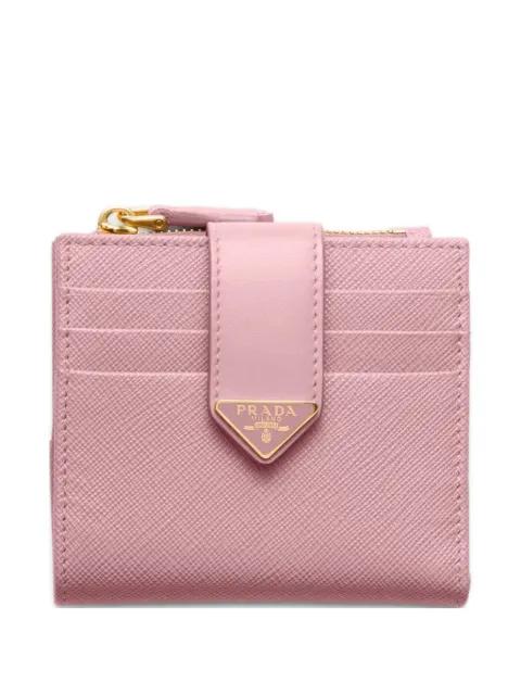 small saffiano and smooth leather wallet by PRADA