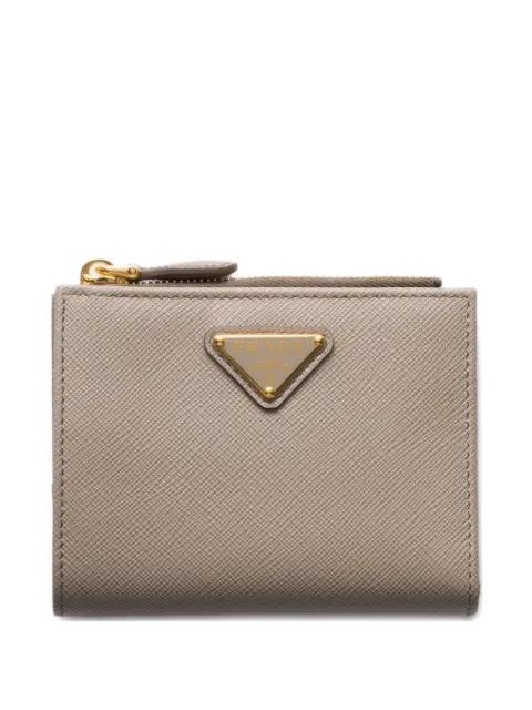 small triangle-logo Saffiano leather wallet by PRADA