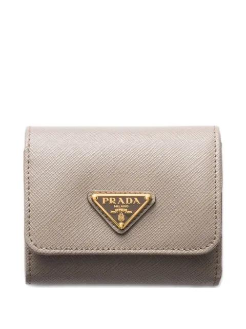 small triangle-logo leather wallet by PRADA