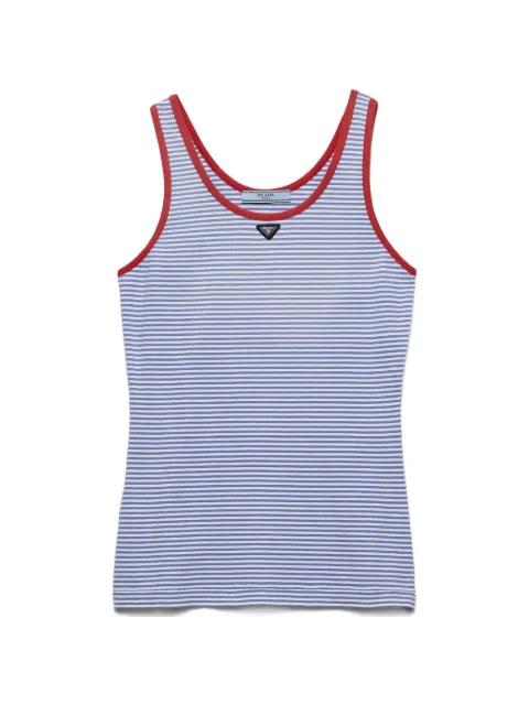 striped cotton jersey tank top by PRADA