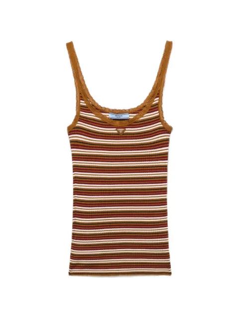 striped cotton top by PRADA