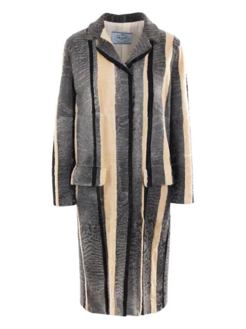 striped fur coat by PRADA