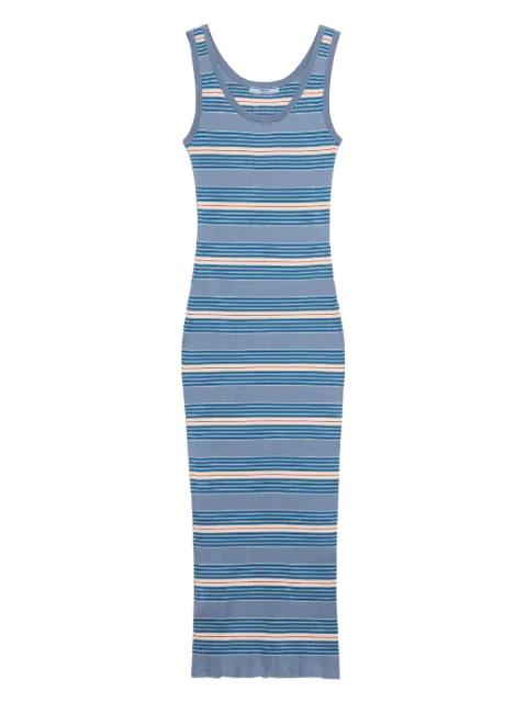 striped ribbed midi dress by PRADA