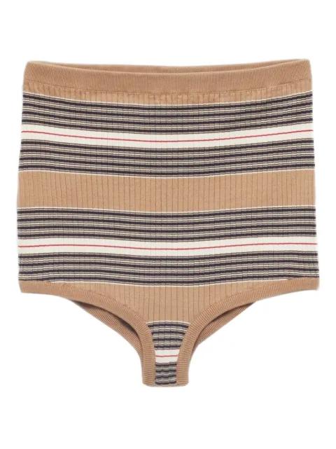 striped ribbed mini shorts by PRADA