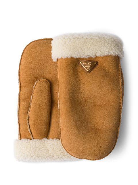 suede mittens by PRADA