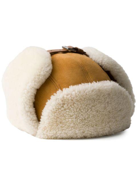 suede shearling trapper hat by PRADA