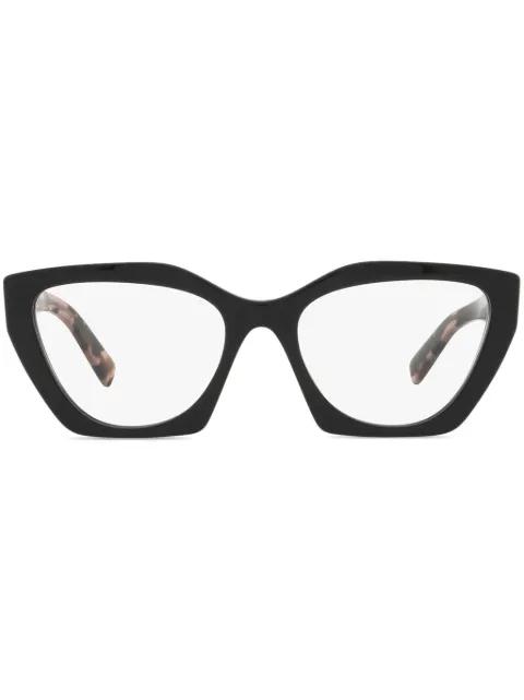 tortoiseshell-arms glasses by PRADA