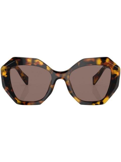 tortoiseshell-effect logo sunglasses by PRADA