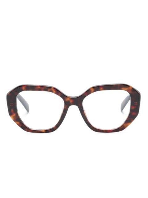 tortoiseshell geometric-frame glasses by PRADA