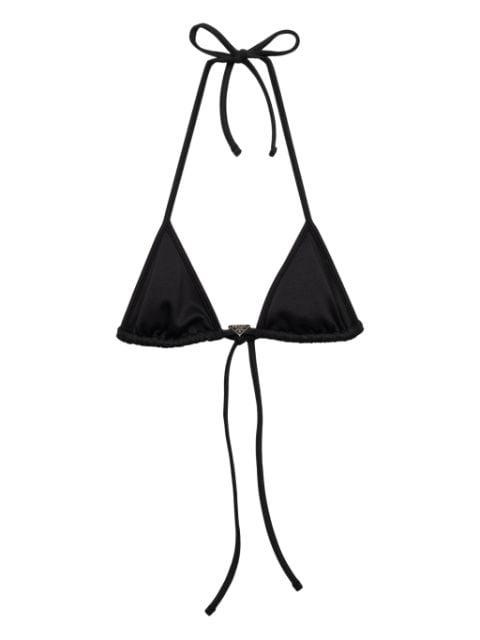 triangle-cup halterneck bikini top by PRADA