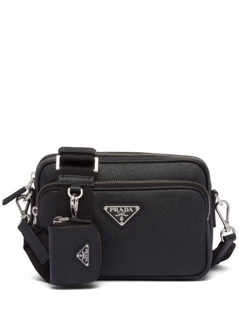 triangle-logo Saffiano leather shoulder bag by PRADA
