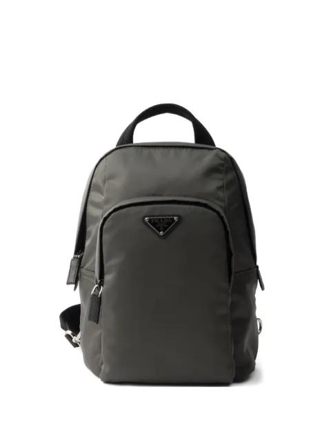 triangle-logo backpack by PRADA