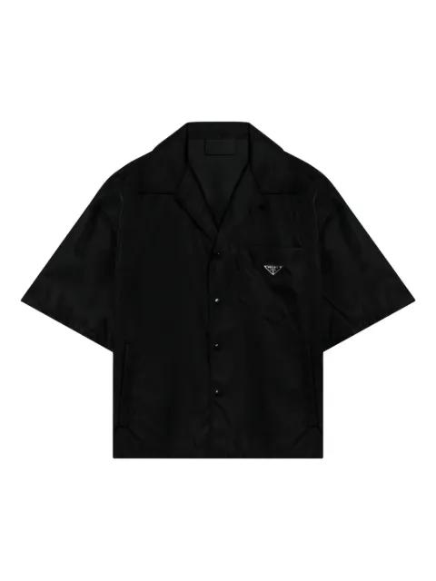 triangle-logo bowling shirt by PRADA