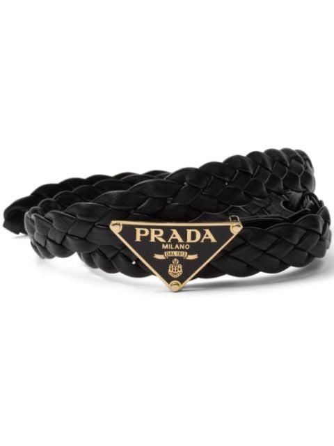 triangle-logo braided belt by PRADA