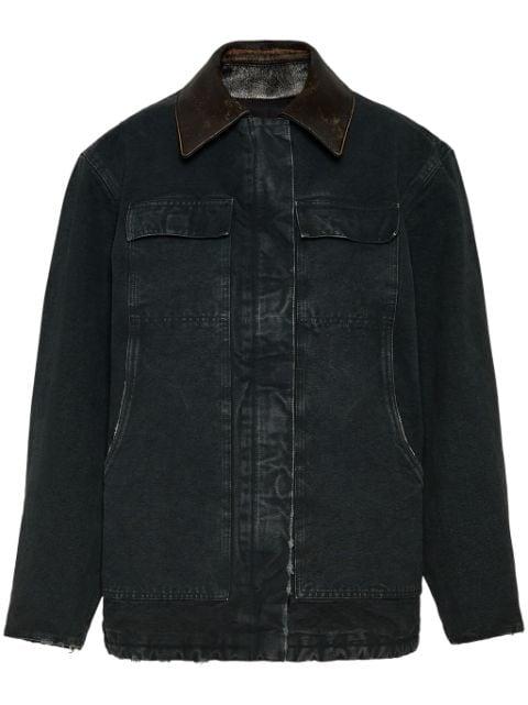 triangle-logo canvas jacket by PRADA