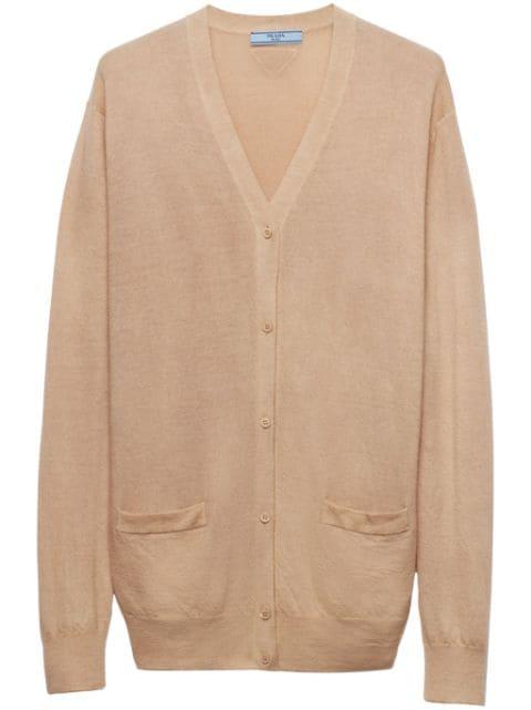 triangle-logo cashmere cardigan by PRADA