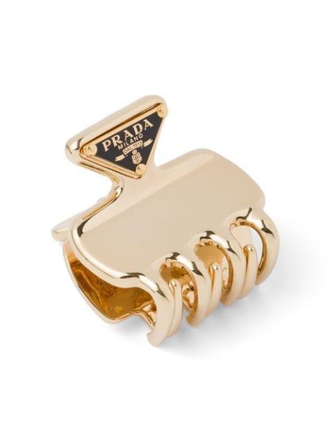 triangle-logo claw clip by PRADA
