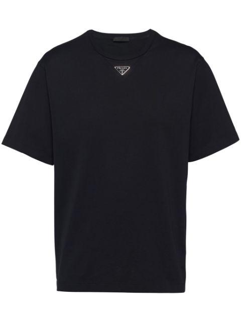 triangle-logo cotton T-shirt by PRADA
