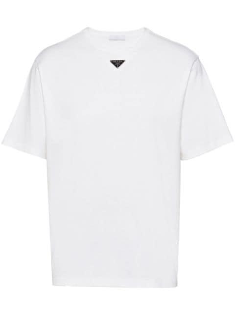 triangle-logo cotton T-shirt by PRADA