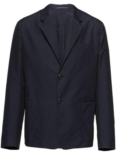 triangle logo cotton blazer by PRADA