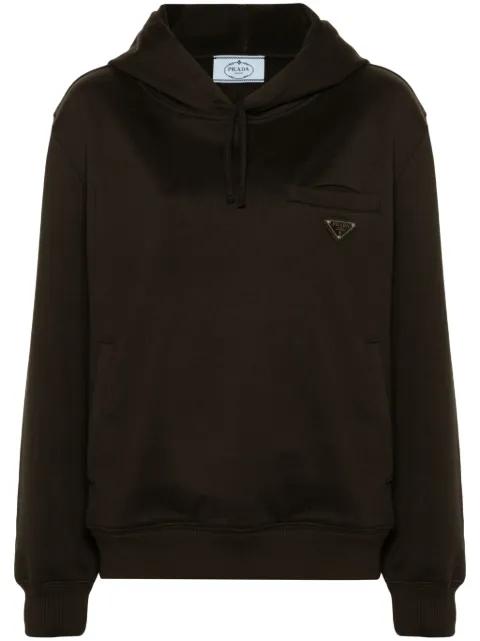 triangle-logo cotton hoodie by PRADA