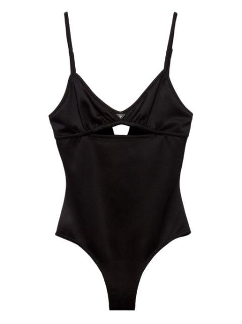 triangle-logo cut-out swimsuit by PRADA