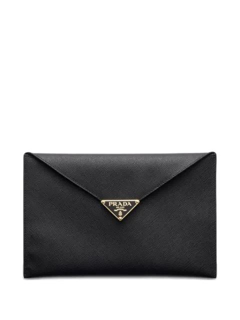 triangle-logo envelope clutch by PRADA