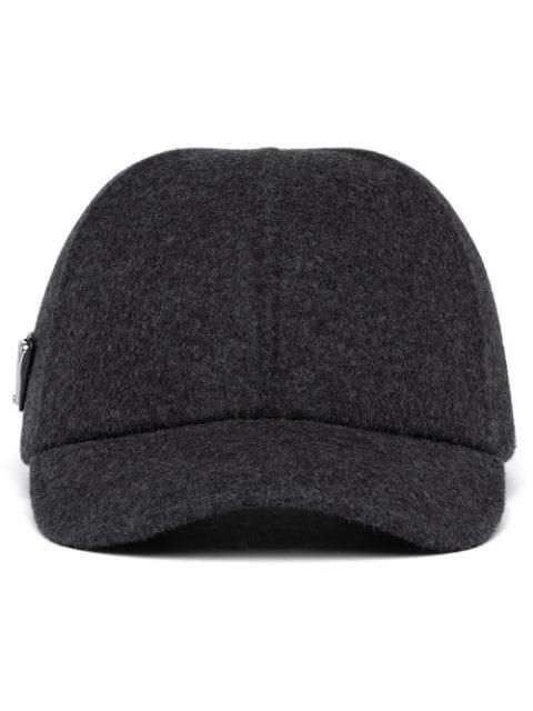 triangle-logo felt baseball cap by PRADA