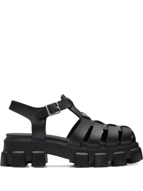 triangle-logo fisherman sandals by PRADA