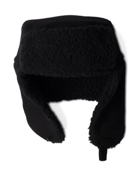 triangle-logo fleece trapper hat by PRADA