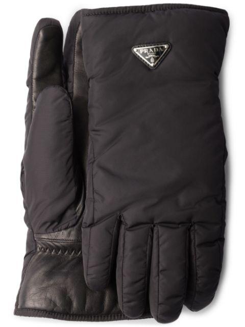 triangle-logo gloves by PRADA
