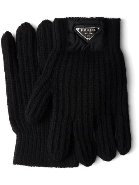 triangle-logo gloves by PRADA