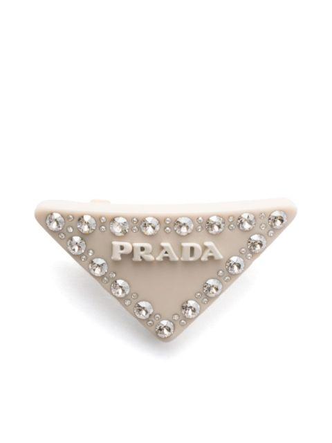 triangle-logo hair clip by PRADA