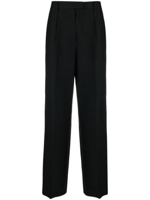 triangle-logo kid-mohair trousers by PRADA