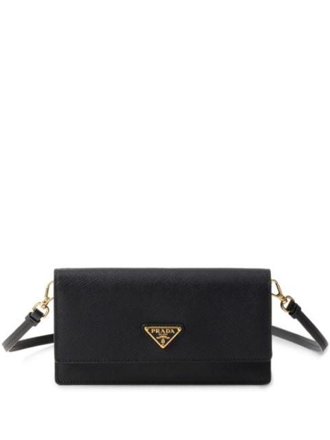 triangle-logo leather mini bag by PRADA