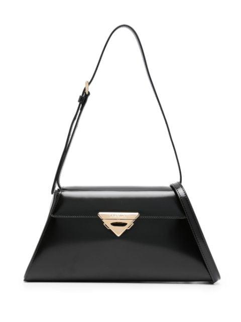 triangle-logo leather shoulder bag by PRADA