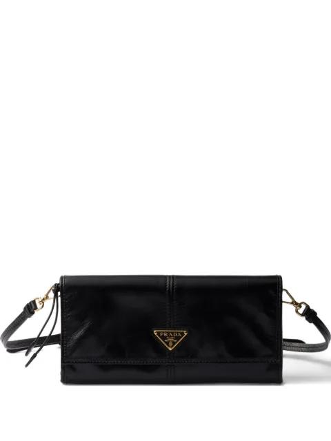 triangle-logo leather wallet by PRADA