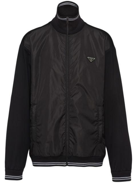 triangle-logo panelled bomber jacket by PRADA