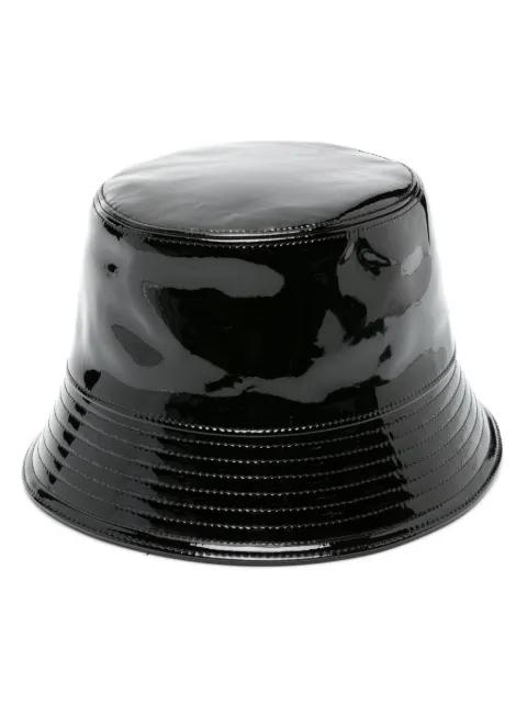 triangle-logo patent-leather bucket hat by PRADA