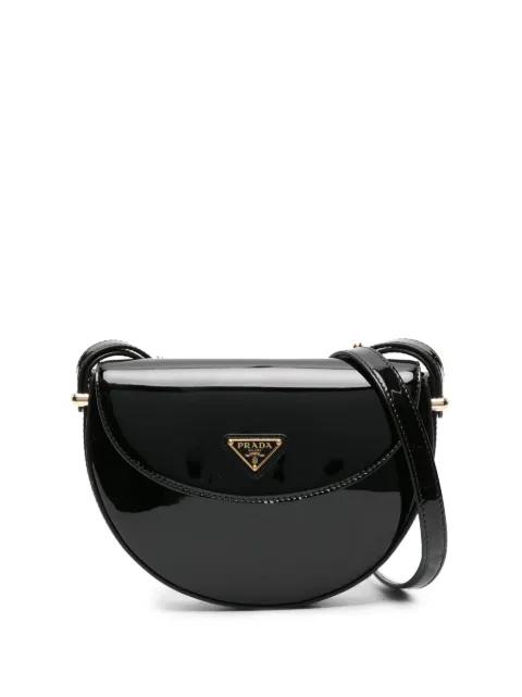 triangle-logo patent leather shoulder bag by PRADA