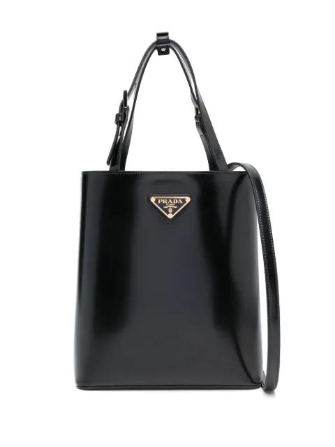 triangle logo-plaque bucket bag by PRADA