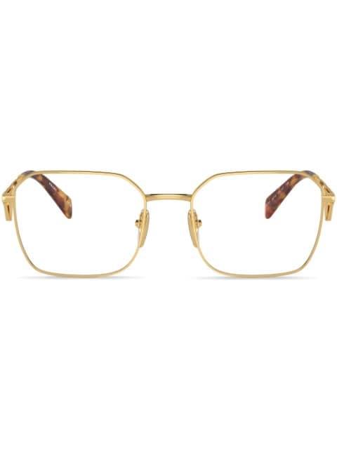 triangle-logo square glasses by PRADA