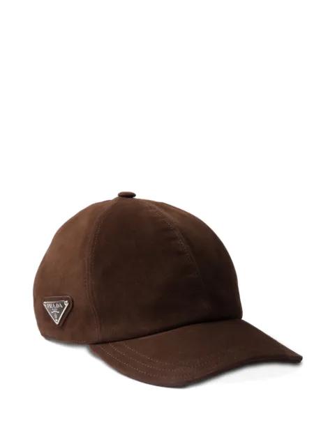 triangle-logo suede baseball cap by PRADA