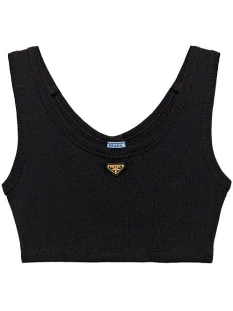 triangle-logo tank top by PRADA